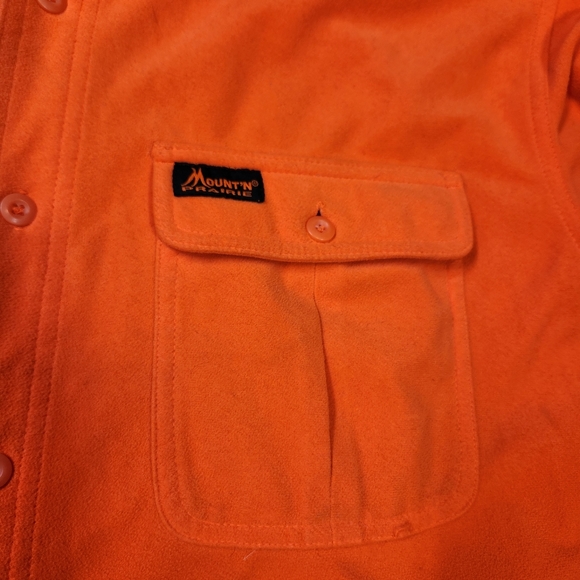 Mount'N Prairie Mens Safety Orange Fleece Button Up Long Sleeve Shirt Sz XL - Picture 5 of 10